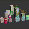 Fragrance Cosmetic Products Featuring Colorful Bottles Boxes Reed Diffusers And Scented Candles