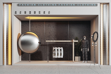 Chaozhou Brand Clothing Store Window Live Room Scene Door Head Facade Window Meichen Skyline Light Model Background Wall 3d model