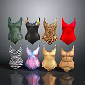 Various Patterned One Piece Swimsuits In Multiple Colors And Designs