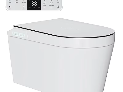 Smart Modern Toilet With Digital Display For Temperature Control And Sleek White Design 3d model