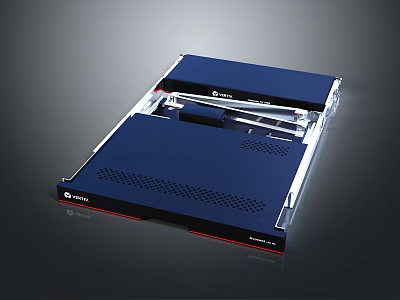 FortiGate Network Security Appliance With Blue Body Transparent Cover And Modern Design 3d model