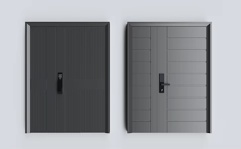 Single door security door sliding door 3d model