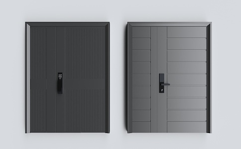 Single door security door sliding door 3d model