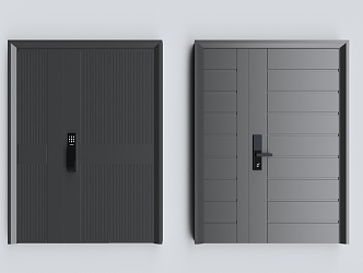 Single door security door sliding door 3d model