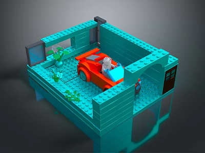 Modern Lego toy Lego car toy children's toy 3d model