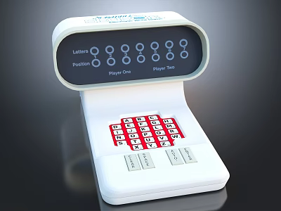 Digital Control Panel Device With LCD Display Screen Red Keypad And Buttons 3d model
