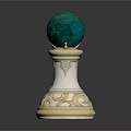 Decorative Green Marble Sphere on Gold White Ornate Base Home Living Essential
