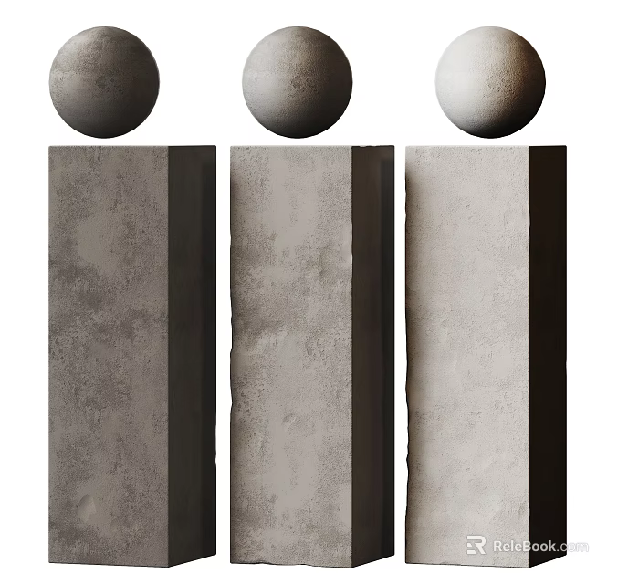Textured Gray Wall Panels With Different Surface Finishes For Modern Interior Design 3d model