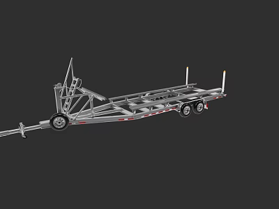 Boat Trailer With Aluminum Structure And Multiple Wheels For Transport Purpose 3d model