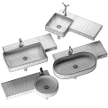 Modern Wall Mounted Bathroom Washbasins With Countertop Faucet Square And Round Designs