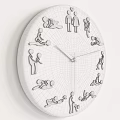 Unique Decorative Clock With White Dial And Black Human Figures In Various Poses 3d model