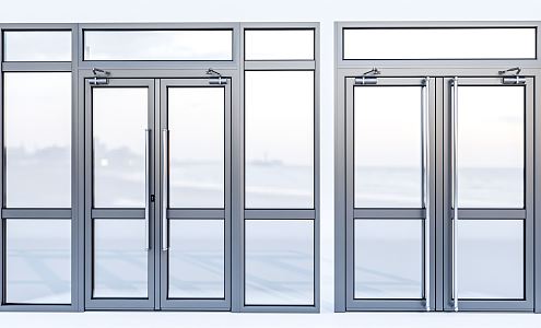 Modern gate glass gate induction glass door glass sliding door glass entrance gate 3d model