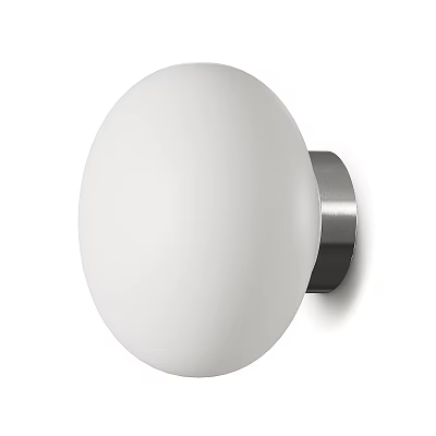 Modern Simple White Globe Shade Wall Light With Silver Metal Base 3d model