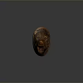Copper Animal Head Sculpture With Detailed Textured Surface And Metallic Finish
