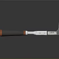 Scraper Tool Featuring Gray And Orange Handle Silver Metal Blade And Barcode Label