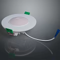 White Round Computer Cooling Fan With Green Mounts And Connecting Cable 3d model