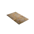 Elegant Gray and Gold Square Rug With Abstract Artistic Texture Design