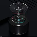 Modern Headphone Speaker With Transparent Glass Cover Metal Base And Colorful Lighting