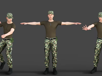 Modern Military Man. 3d model