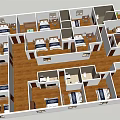Hotel Rooms Interior Layout With Multiple Bedrooms And Wooden Flooring