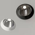 Modern Black Silver Downlight Spotlight Featuring Sleek Mesh Design And Metallic Finish 3d model