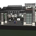 Ancient Architecture Courtyard Plaza With Traditional Style And Stone Decorative Elements 3d model