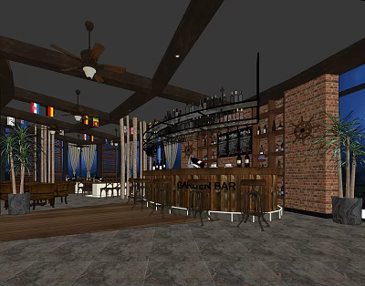 INDUSTRIAL LOFT BAR 3d model