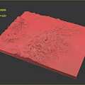 Detailed 3D Topographic Model With Colorful Mountain Terrain And Elevation Features