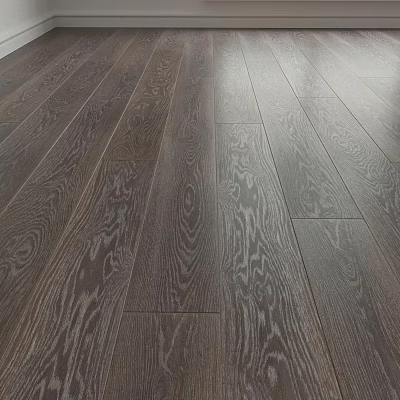 Dark Oak Wood Flooring with Natural Grain Patterns for Living Room 3d model