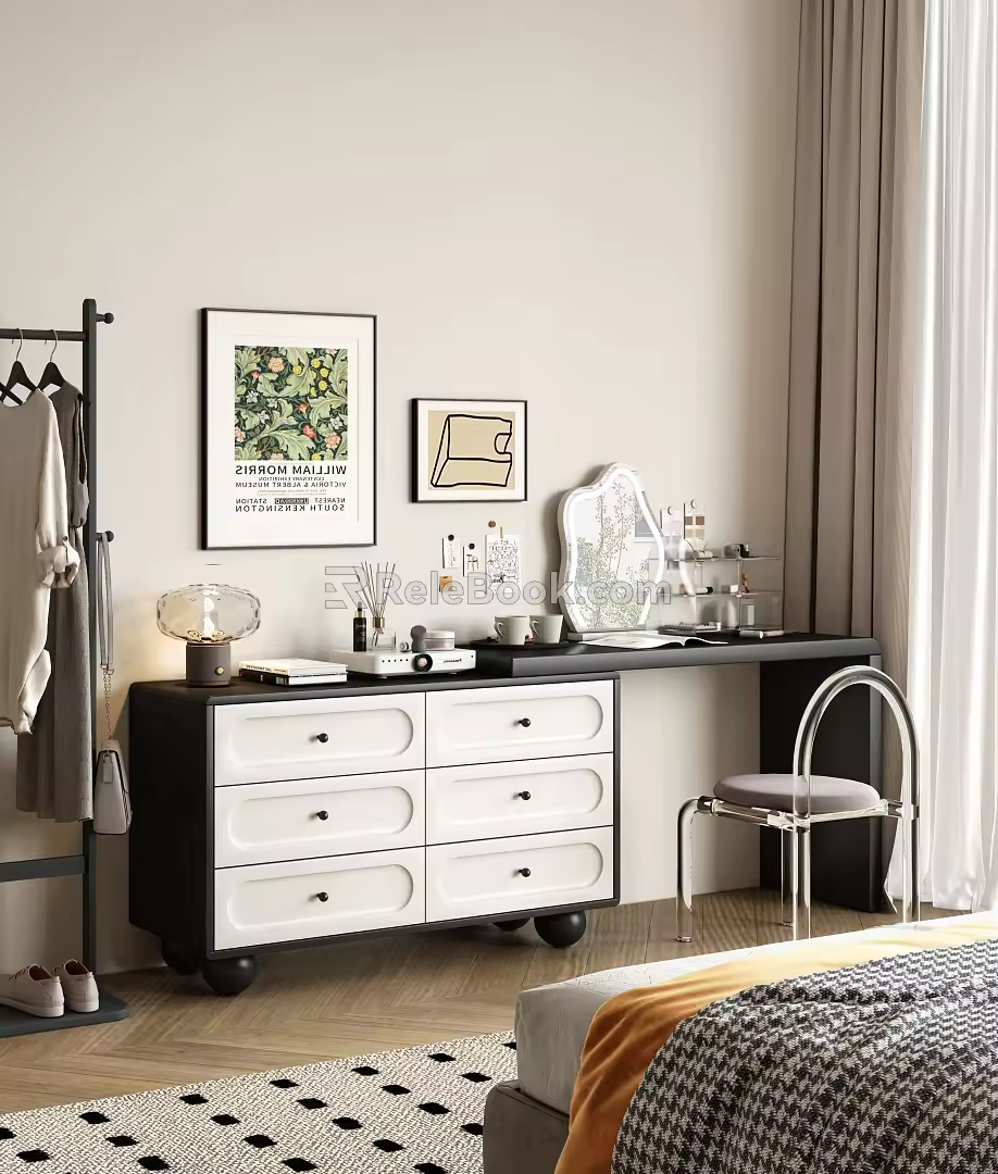 Cream Style Dressing Table Dressing Table French Dressing Table Dressing Table 3d model