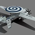 E-2 Hawkeye Fighter Jet With Tactical Airborne Early Warning AEW And Twin Turboprop