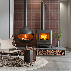 Modern Fireplace 3d model