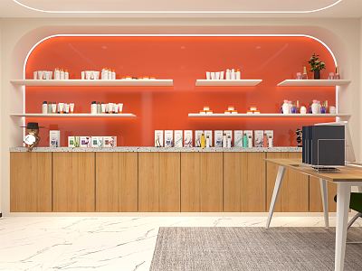 Modern display cabinet beauty consultation room 3d model