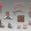 Creative Building Blocks Medieval Wooden Mechanical War Machines And Structures