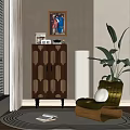 Middle Style Side Cabinet 3d model