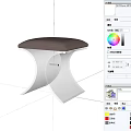 Modern Acrylic Stool With Gray Padded Seat And Transparent Curved Frame Design