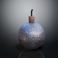 Spherical Weapon With Hammered Texture Surface And Cork Stopper Top Metal Fuse Design