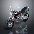 Sleek Modern Motorcycle Featuring Black Seat Silver Engine Red Accents And Large Wheels On Reflective Surface