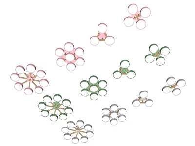 Modern Ceiling Lights With Circular Design And Multiple Color Variations For Home Decoration 3d model