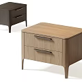 Modern Wooden Bedside Tables With Drawers And Natural Dark Wood Finishes