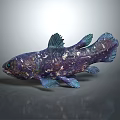 Distinctive Purple Spotted Fish With Blue Fins And Shiny Scales