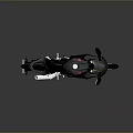 Black Sport Motorcycle With Red Accents Sleek Modern Design And Aerodynamic Styling