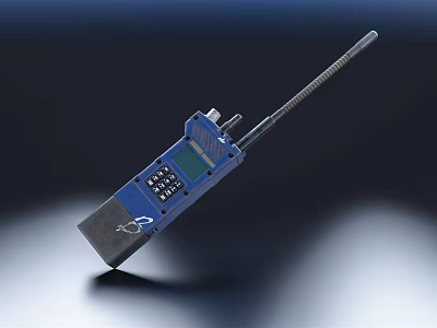 Wireless Blue Doorbell With Keypad And Antenna Modern Home Design 3d model