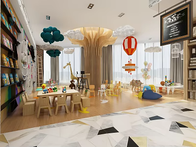 Kindergarten Children's Activity Area 3d model