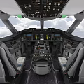 Commercial Passenger Airplane With Cockpit Economy Class First Class And 7 Color Paint Schemes