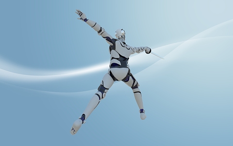 Modern Robot Fencing 3d model