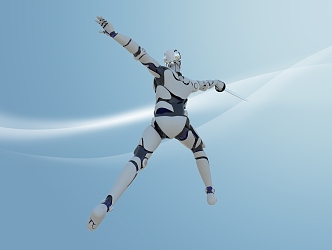 Modern Robot Fencing 3d model