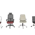 Various Modern Office Chairs With Ergonomic Design And Rolling Casters