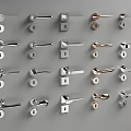 Assorted Door Handles And Locks With Diverse Designs And Metal Finishes