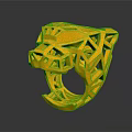Modern Ring Leopard Print Ring Diamond Ring 3d model